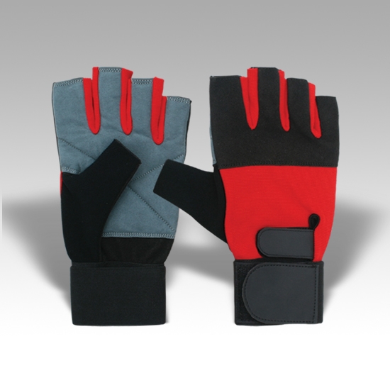 Synthetic Leather Wrist Wrap Gloves